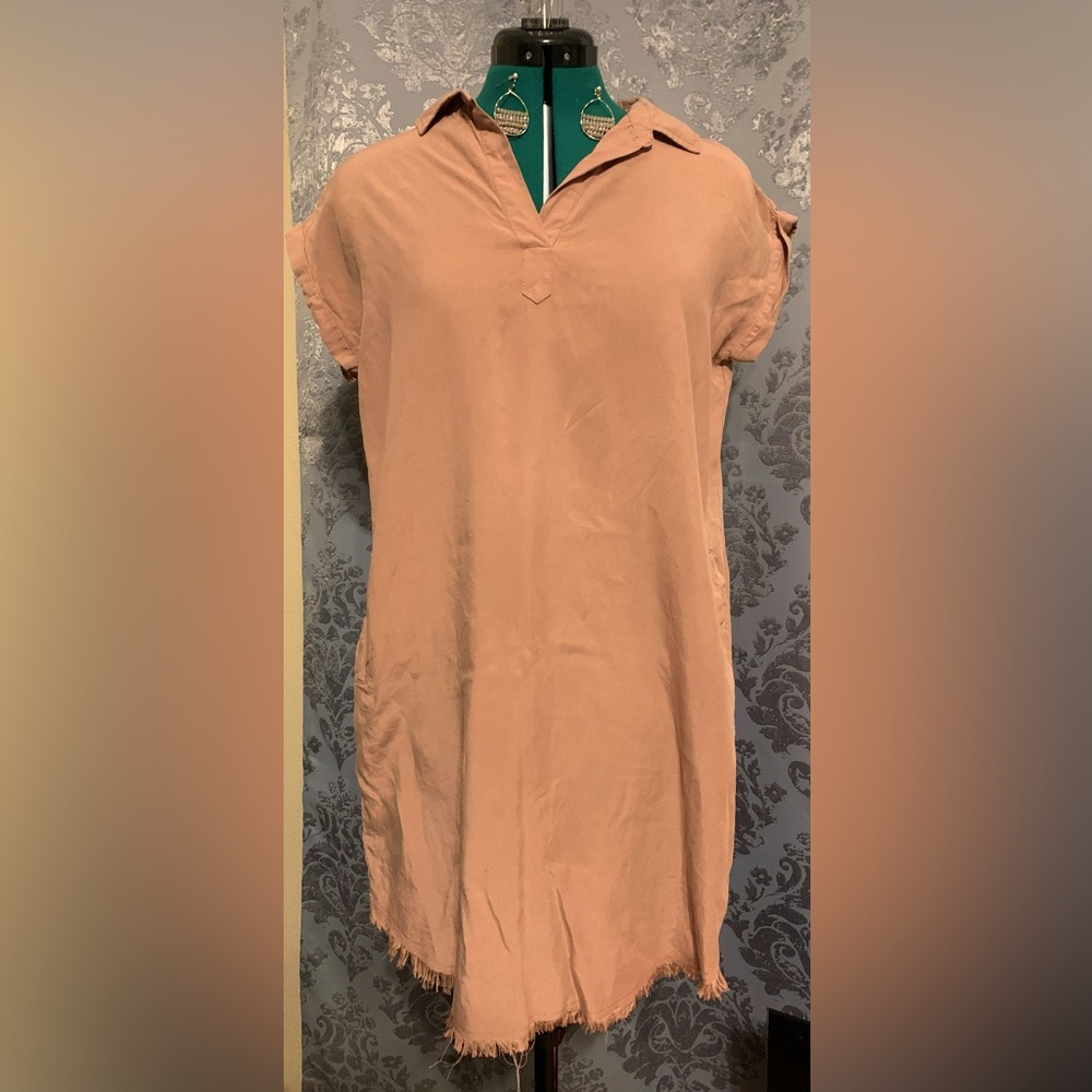 Thread+supply light pink shirt dress.